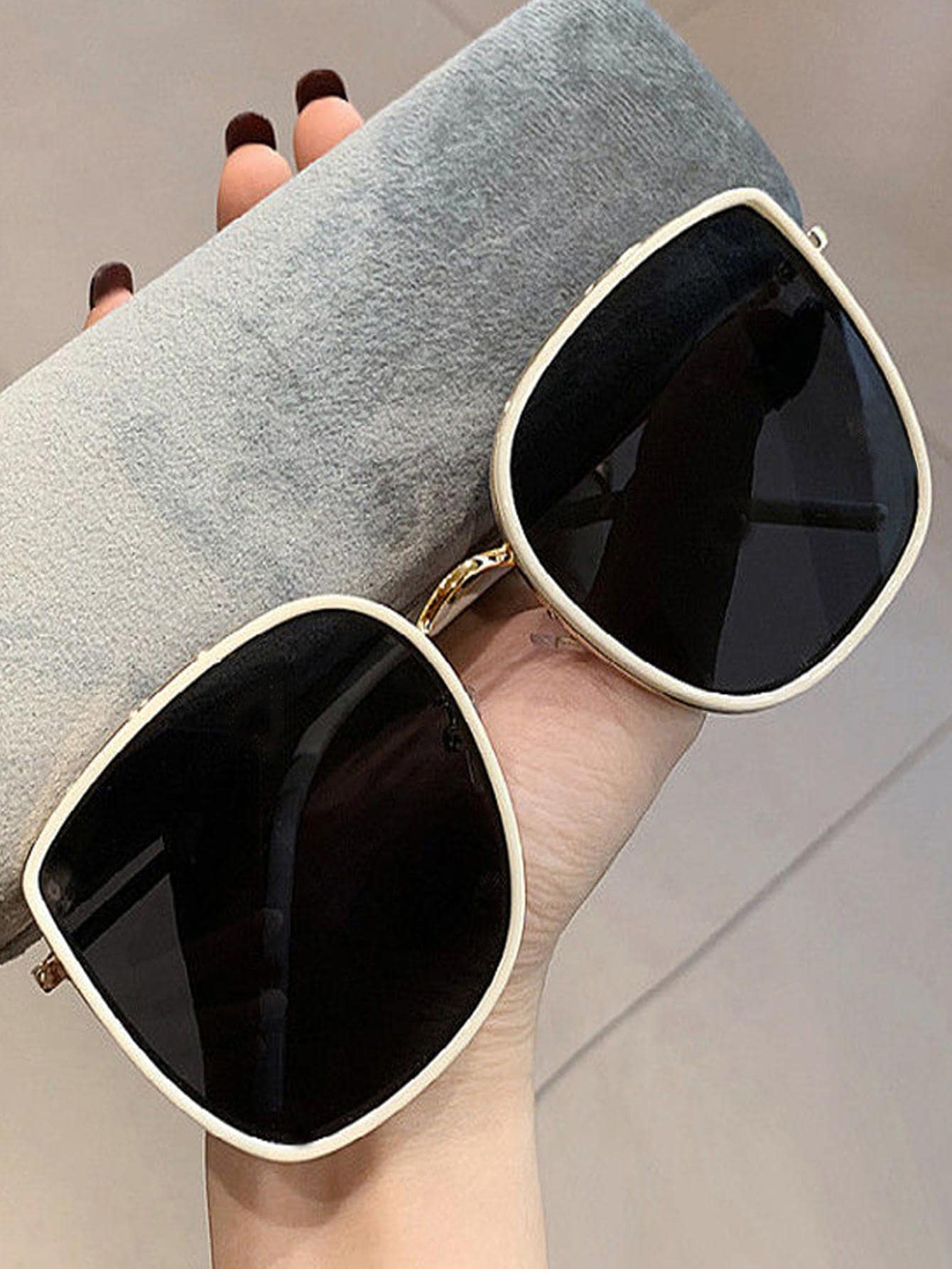 Mujer 1 par Gafas de moda de marco geométrico para exterior