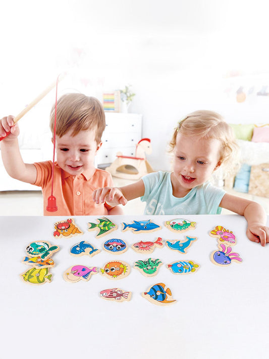 15 piezas con dibujos animados pesca Set juguete incluido Caña de pescar , de niños rompecabezas rompecabezas Juego , Padres-chico Juegos interactivos