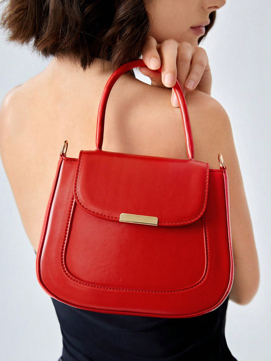 SHEIN BIZwear Tote Con Solapa De Patchwork Perfecto Para