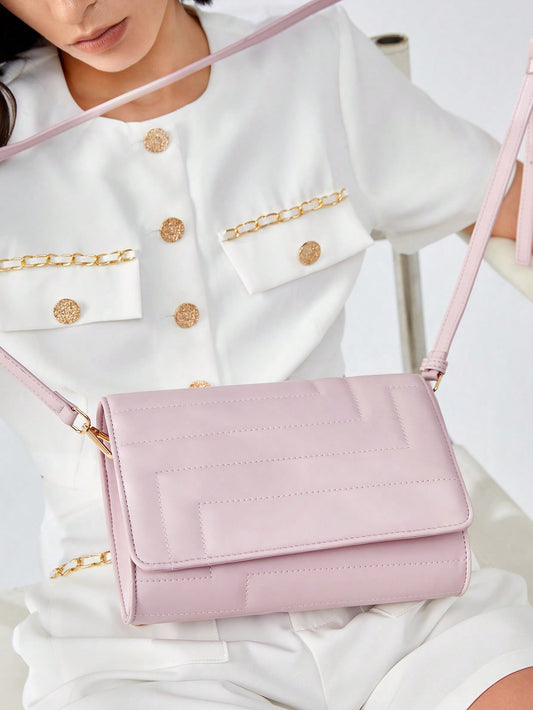 SHEIN BIZwear Bolso de hombro de mujeres guateado moda con solapa