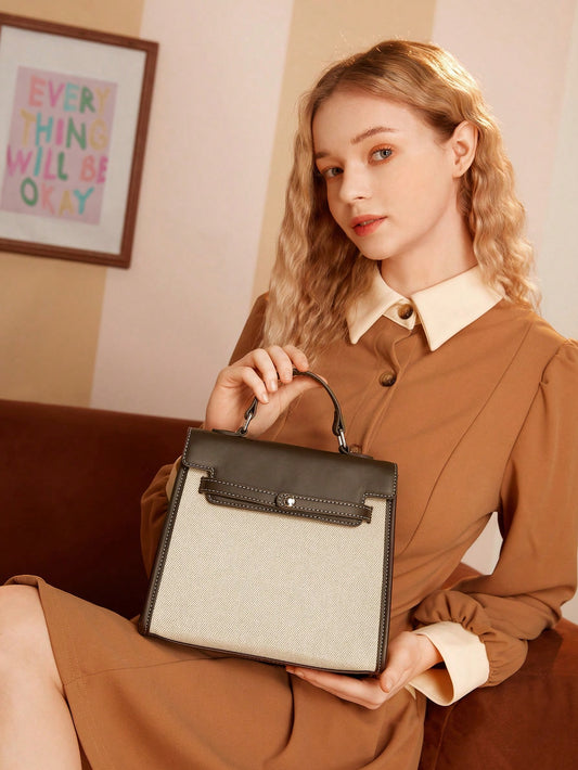SHEIN MOD Mochila con bordado de dibujos animados estilo universitario de mujeres