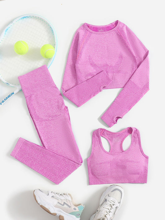 Sujetador deportivo con estiramiento alto inconsútil con camiseta con leggings
